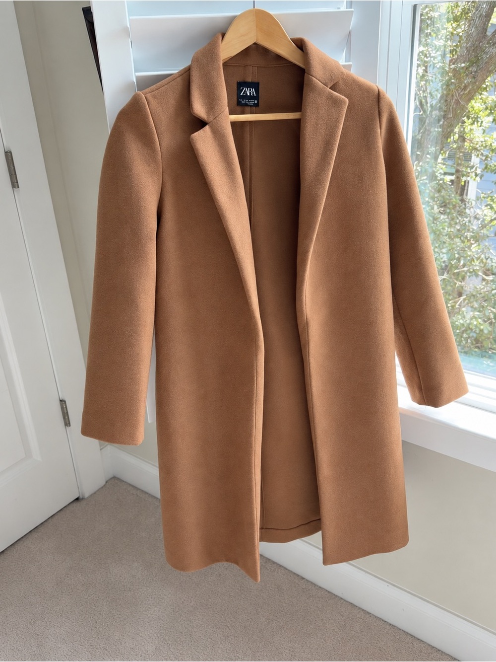 Zara Camel Longline Trench Coat